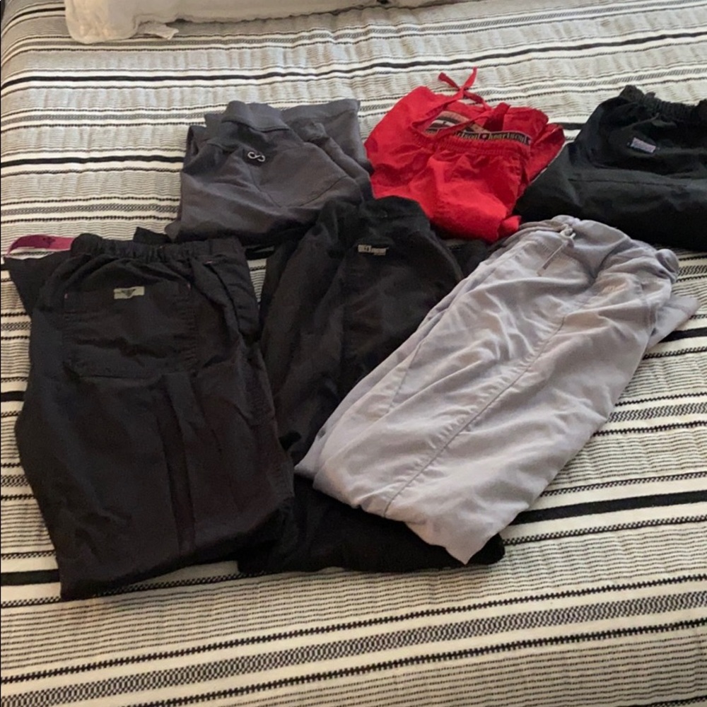Various scrub pants